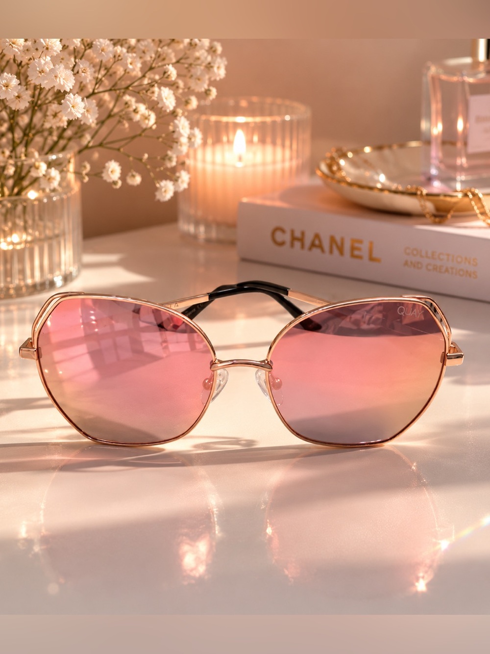Quay Australia Pink-Tinted Sunglasses